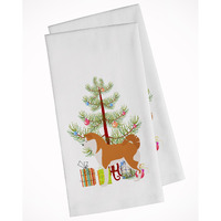 Akita Merry Christmas Tree White Kitchen Towel Set of 2