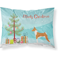 Caroline's Treasures Christmas Tree Basenji Merry Fabric Standard Pillowcase BB2992PILLOWCASE