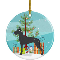 Caroline's Treasures Dane Merry Christmas Tree Ceramic Ornament