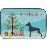"Caroline's Treasures Dane Merry Christmas Tree Dish Drying Mat, 14"" x 21"""