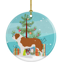 Caroline's Treasures Saint Bernard Merry Christmas Tree Ceramic Ornament