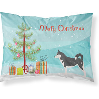 Caroline's Treasures Christmas Tree Siberian Husky Merry Fabric Standard Pillowcase BB2998PILLOWCASE