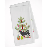 Siberian Husky Merry Christmas Tree White Kitchen Towel Set of 2