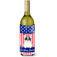 "Caroline's Treasures BB3006LITERK USA French Bulldog Piebald Wine Bottle Hugger cold-beverage-koozies, 750 ml, Multicolor"