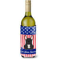 "Caroline's Treasures BB3009LITERK USA French Bulldog Black Wine Bottle Hugger cold-beverage-koozies, 750 ml, Multicolor"
