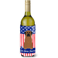 "Caroline's Treasures BB3010LITERK Patriotic USA Mastiff Brindle Wine Bottle Hugger cold-beverage-koozies, 750 ml, Multicolor"