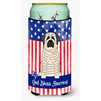 "Caroline's Treasures BB3011TBC Patriotic USA Mastiff Brindle White Tall Boy Hugger cold-beverage-koozies, Multicolor"