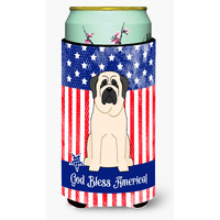 "Caroline's Treasures BB3012TBC Patriotic USA Mastiff White Tall Boy Hugger cold-beverage-koozies, Multicolor"
