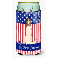 "Caroline's Treasures BB3018TBC Patriotic USA Borzoi Tall Boy Hugger cold-beverage-koozies, Multicolor"