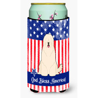 "Caroline's Treasures BB3019TBC Patriotic USA South Russian Sheepdog Tall Boy Hugger cold-beverage-koozies, Multicolor"