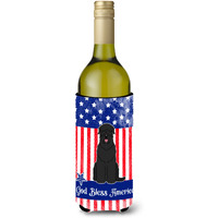 "Caroline's Treasures BB3021LITERK USA Black Russian Terrier Wine Bottle Hugger cold-beverage-koozies, 750 ml, Multicolor"