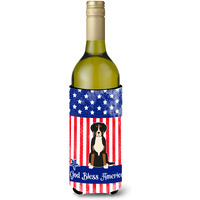 "Caroline's Treasures BB3032LITERK USA Greater Swiss Mountain Dog Wine Bottle Hugger cold-beverage-koozies, 750 ml, Multicolor"