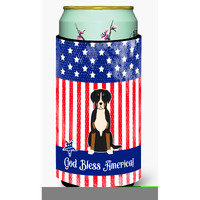 "Caroline's Treasures BB3032TBC USA Greater Swiss Mountain Dog Tall Boy Hugger cold-beverage-koozies, Multicolor"