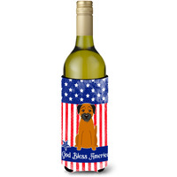 "Caroline's Treasures BB3034LITERK Patriotic USA Border Terrier Wine Bottle Hugger cold-beverage-koozies, 750 ml, Multicolor"