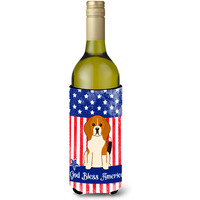 "Caroline's Treasures BB3035LITERK Patriotic USA Beagle Tricolor Wine Bottle Hugger cold-beverage-koozies, 750 ml, Multicolor"