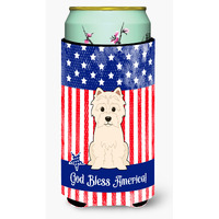 "Caroline's Treasures BB3037TBC Patriotic USA Westie Tall Boy Hugger cold-beverage-koozies, Multicolor"
