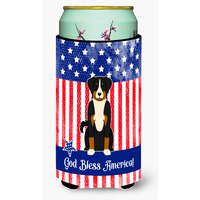 "Caroline's Treasures BB3038TBC Patriotic USA Appenzeller Sennenhund Tall Boy Hugger cold-beverage-koozies, Multicolor"
