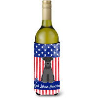 "Caroline's Treasures BB3046LITERK USA Miniature Schanuzer Black Wine Bottle Hugger cold-beverage-koozies, 750 ml, Multicolor"