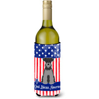 "Caroline's Treasures BB3047LITERK Miniature Schanuzer Black Silver Wine Bottle Hugger cold-beverage-koozies, 750 ml, Multicolor"