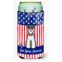 "Caroline's Treasures BB3049TBC USA Miniature Schanuzer Salt Pepper Tall Boy Hugger cold-beverage-koozies, Multicolor"
