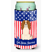 "Caroline's Treasures BB3053TBC Patriotic USA Cavalier Spaniel Tall Boy Hugger cold-beverage-koozies, Multicolor"