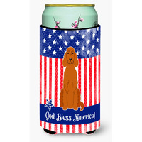 "Caroline's Treasures BB3059TBC Patriotic USA Irish Setter Tall Boy Hugger cold-beverage-koozies, Multicolor"