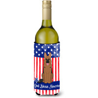 "Caroline's Treasures BB3062LITERK Patriotic USA German Shepherd Wine Bottle Hugger cold-beverage-koozies, 750 ml, Multicolor"