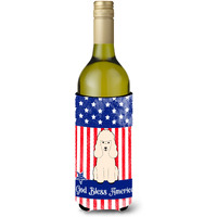 "Caroline's Treasures BB3065LITERK Patriotic USA Poodle White Wine Bottle Hugger cold-beverage-koozies, 750 ml, Multicolor"