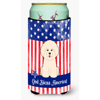 "Caroline's Treasures BB3070TBC Patriotic USA Bichon Frise Tall Boy Hugger cold-beverage-koozies, Multicolor"