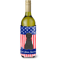"Caroline's Treasures BB3076LITERK Patriotic USA Briard Black Wine Bottle Hugger cold-beverage-koozies, 750 ml, Multicolor"