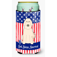 "Caroline's Treasures BB3078TBC Patriotic USA Pyrenese Tall Boy Hugger cold-beverage-koozies, Multicolor"