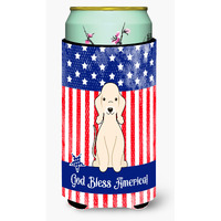"Caroline's Treasures BB3086TBC Patriotic USA Bedlington Terrier Sandy Tall Boy Hugger cold-beverage-koozies, Multicolor"