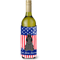 "Caroline's Treasures BB3087LITERK USA Cocker Spaniel Black Wine Bottle Hugger cold-beverage-koozies, 750 ml, Multicolor"