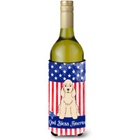 "Caroline's Treasures BB3089LITERK Patriotic USA Cocker Spaniel Wine Bottle Hugger cold-beverage-koozies, 750 ml, Multicolor"