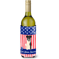 "Caroline's Treasures BB3093LITERK Patriotic USA Smooth Fox Terrier Wine Bottle Hugger cold-beverage-koozies, 750 ml, Multicolor"
