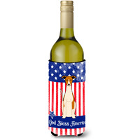"Caroline's Treasures BB3094LITERK Patriotic USA Whippet Wine Bottle Hugger cold-beverage-koozies, 750 ml, Multicolor"