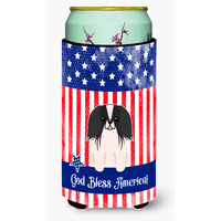 "Caroline's Treasures BB3100TBC Patriotic USA Pekingnese Black White Tall Boy Hugger cold-beverage-koozies, Multicolor"
