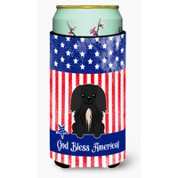 "Caroline's Treasures BB3102TBC Patriotic USA Pekingnese Black Tall Boy Hugger cold-beverage-koozies, Multicolor"