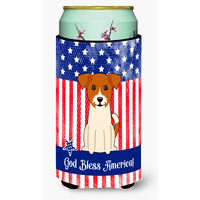 "Caroline's Treasures BB3103TBC Patriotic USA Jack Russell Terrier Tall Boy Hugger cold-beverage-koozies, Multicolor"