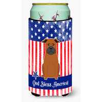 "Caroline's Treasures BB3106TBC Patriotic USA Chinese Chongqing Dog Tall Boy Hugger cold-beverage-koozies, Multicolor"