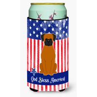 "Caroline's Treasures BB3110TBC Patriotic USA Fawn Boxer Tall Boy Hugger cold-beverage-koozies, Multicolor"