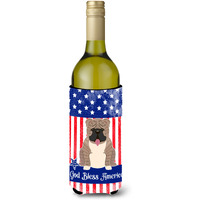 "Caroline's Treasures BB3121LITERK English Bulldog Grey Brindle Wine Bottle Hugger cold-beverage-koozies, 750 ml, Multicolor"