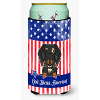 "Caroline's Treasures BB3123TBC USA Wire Haired Dachshund Dapple Tall Boy Hugger cold-beverage-koozies, Multicolor"