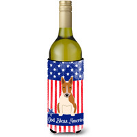 "Caroline's Treasures BB3130LITERK USA Bull Terrier Red White Wine Bottle Hugger cold-beverage-koozies, 750 ml, Multicolor"