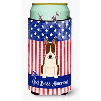 "Caroline's Treasures BB3131TBC USA Bull Terrier Dark Brindle Tall Boy Hugger cold-beverage-koozies, Multicolor"