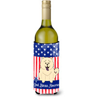 "Caroline's Treasures BB3135LITERK Patriotic USA Chow White Wine Bottle Hugger cold-beverage-koozies, 750 ml, Multicolor"