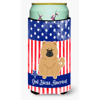 "Caroline's Treasures BB3139TBC Patriotic USA Chow Cream Tall Boy Hugger cold-beverage-koozies, Multicolor"