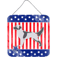 "Caroline's Treasures USA Patriotic English Setter Wall or Door Hanging Prints BB3281DS66, 6"" x 6"", Multicolor"
