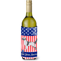 "Caroline's Treasures USA Patriotic English Setter Wine Bottle Beverage Insulator Hugger, 750 ml, Multicolor"