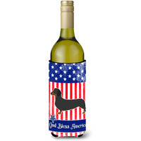 "Caroline's Treasures USA Patriotic Dachshund Wine Bottle Beverage Insulator Hugger, 750 ml, Multicolor"